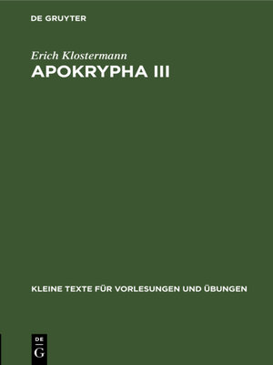 cover image of Apokrypha III